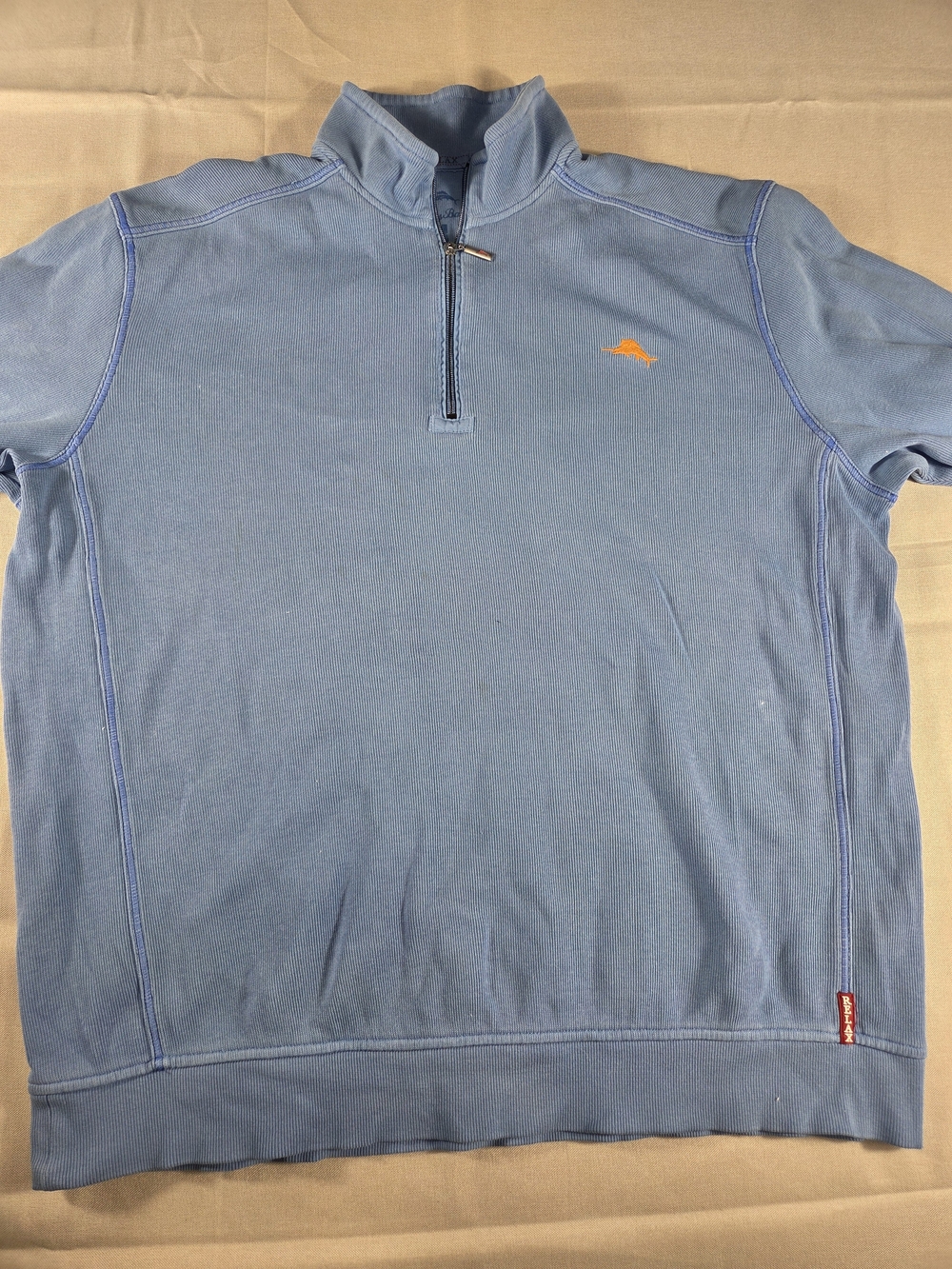Tommy Bahama Relax Blue 1/4 Zip Pullover XL